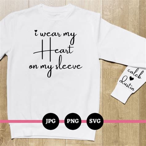 Inwear My Heart On My Sleeve Svg Etsy