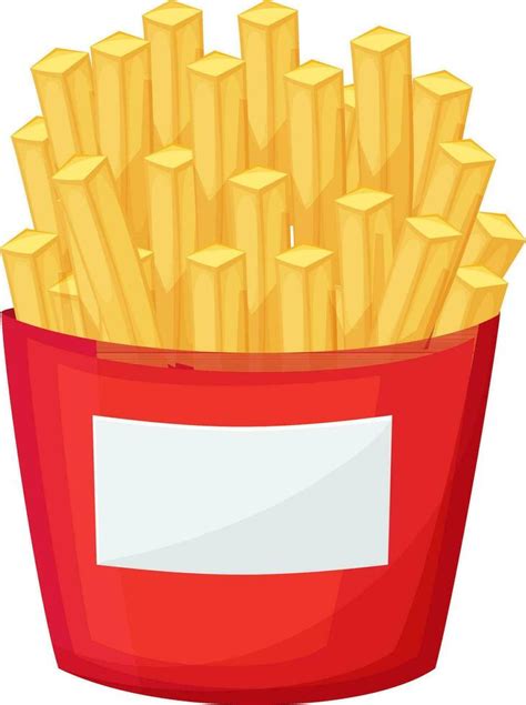 French Fries In Red Paper Box 24908241 Vector Art At Vecteezy