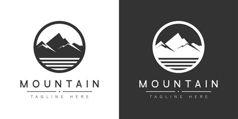 Simple Mountain Logo Emblem Template Minimal Mountain Vector Logo For