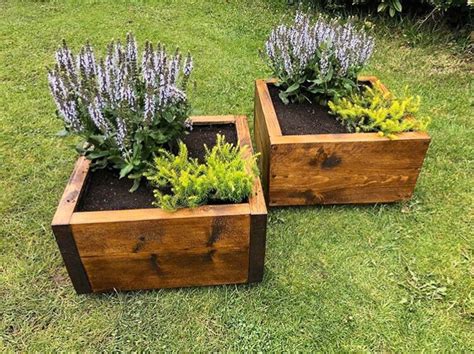 Garden Planter Wooden Herb Box Herb Garden Outdoor Planter Etsy Uk