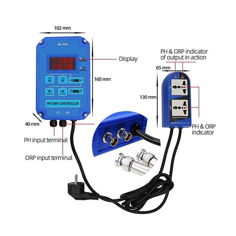 Digital 2 1 PH ORP Monitor Redox Controller W Output Power Relay For