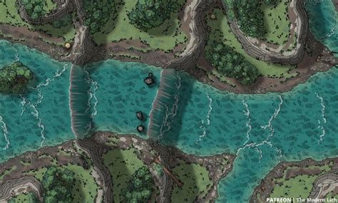 River Run [30x50] [30x100][battlemap][oc] Battlemaps Dnd Lich Dungeon Maps