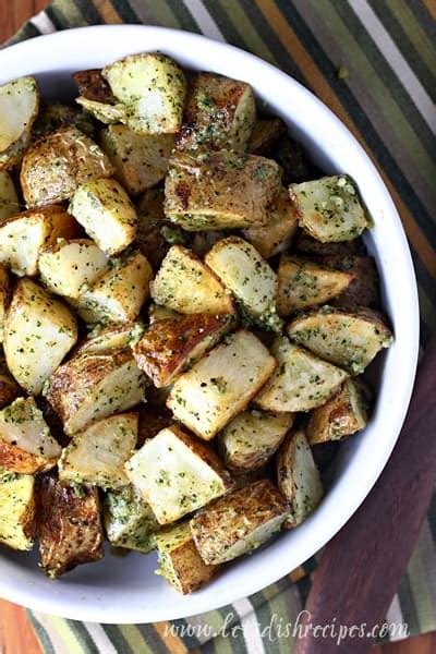 Roasted Pesto Potatoes Let S Dish Recipes