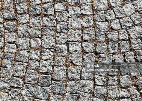 Paving Stone Made Of Natural Stone Paths For Pedestrians Stock Photo