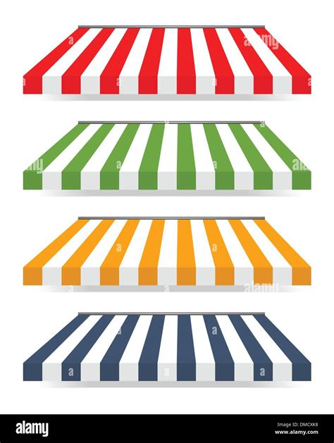 Four Different Colored Vector Awnings Stock Vector Image Art Alamy