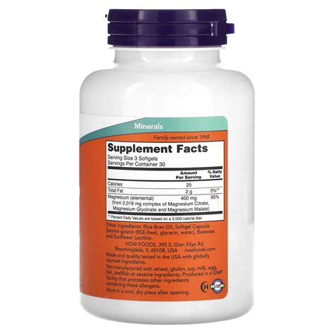 Now Foods Magnesium Citrate Softgels