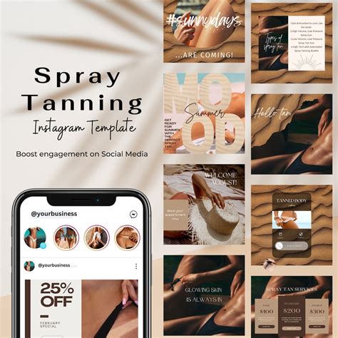 100 Spray Tanning Templates Spray Tan Posts and Stories - Etsy