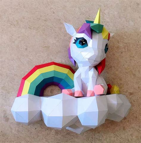 Buy Unicorn Paper Craft,Unicorn Origami Kit,DIY Paper Craft Templates ...