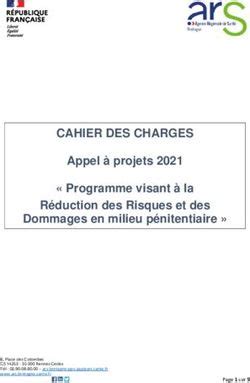 CAHIER DES CHARGES Appel à projets 2021 Programme visant à la ARS