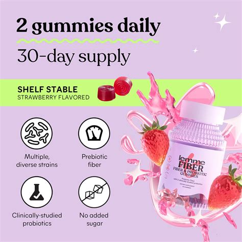 Lemme Fiber And Probiotic Gummies For Adults Promotes