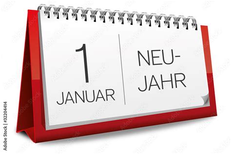 Kalender Rot Januar Neujahr Stock Vektorgrafik Adobe Stock