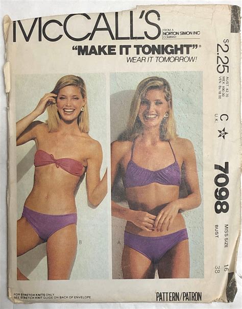 Mccalls Vintage S Bikini Pattern Make It Tonight Size Bust