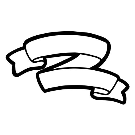 Cute Outline Ribbon 23225272 Png