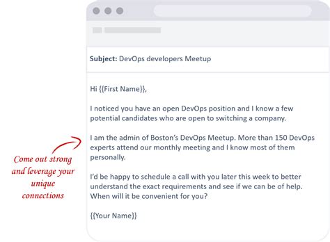 Recruitment Cold Email Template