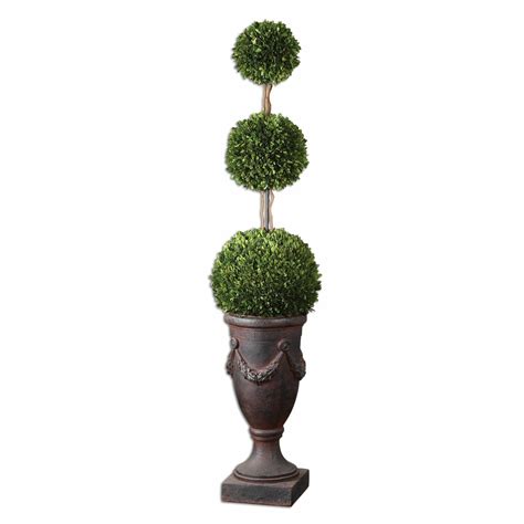 Uttermost Preserved Boxwood Triple Topiary In Urn Wayfair