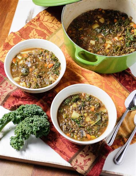 Hearty Lentil Kale Soup Plant Based Cooking