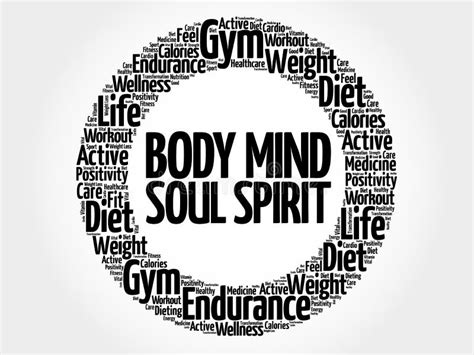 Body Mind Soul Spirit Word Cloud Stock Illustration Illustration Of