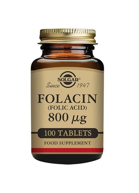 Solgar Folacin Folic Acid 800 µg 100 Tabletter B Vitamin And Folsyra Vitaminer And Mineraler