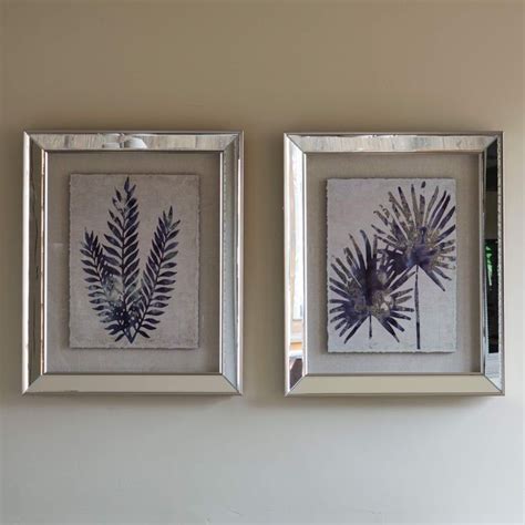 Set Of 2 Framed Fern Mirrored Wall Art Fern Wall Art Mirror Wall Art