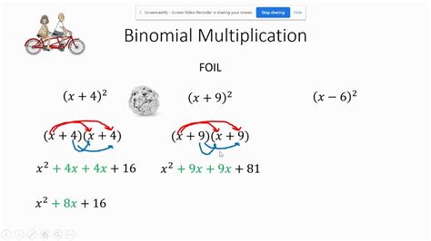 Squaring A Binomial Worksheet