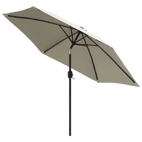 Atyhao Parasol en porte à faux avec LED 3 m Blanc sable 98666