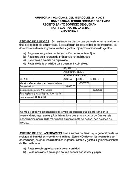 Asientos De Ajuste Y Reclasificación En Auditoría Tutorial Completa