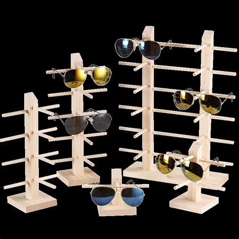 Layer Wood Sunglasses Display Stand Eye Glasses Storage