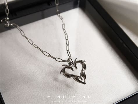 Yin Edgy Unisex Heart Necklace Stainless Steel Tribal 90s Style