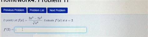 Solved 1 Point Let Fx3x43x3−7x2f′2point Let