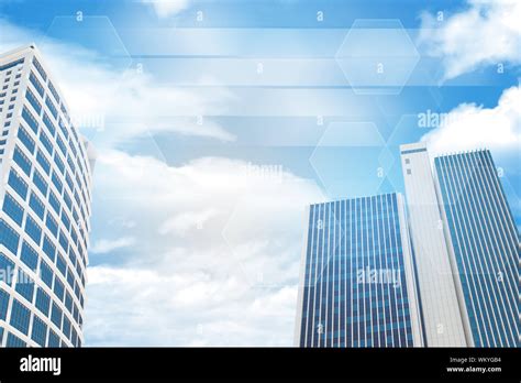 Skyscrapers And Sky With Clouds Architecture Background Stock Photo