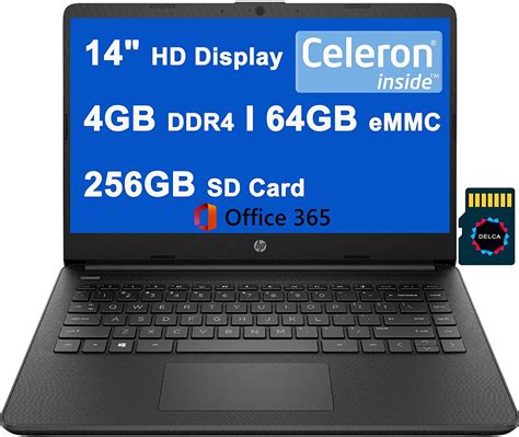 Hp 14 Celeron N4020 · Uhd Graphics 600 · 14 0” Hd 1366 X 768 Tn · 64gb Emmc · 4gb Ddr4