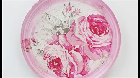 Decoupage Glass Plate Fast Easy Tutorial Diy Youtube