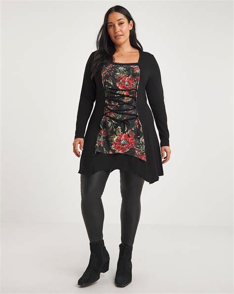 Joe Browns Black Romantic Roses Tunic Marisota