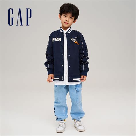 Gap 男童裝 Logo印花棒球外套 海軍藍809559 蝦皮購物