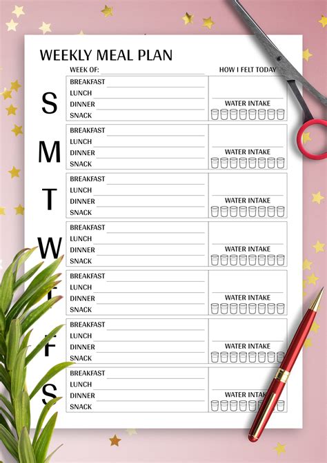 Printable Meal Tracker