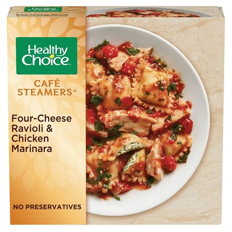 Healthy Choice Café Steamers Four Cheese Ravioli And Chicken Marinara Frozen Meal 10 Oz