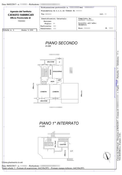 Planimetria Catastale Di Un Immobile Censito Al Catasto Fabbricati