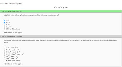 Solved Consider The Differential Equation Y Y Y Part Chegg