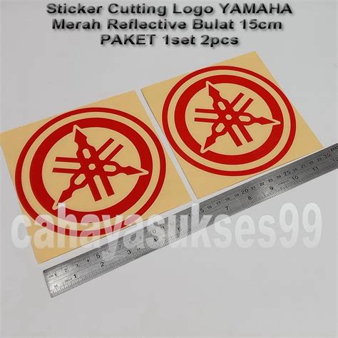 Sticker Yamaha Bulat Cm Merah Reflective Cutting Sticker Body Motor