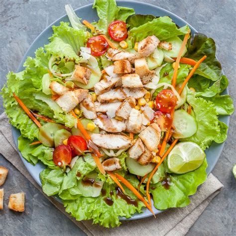 Grilled Chicken and Mixed Greens Salad - Vibrant plate