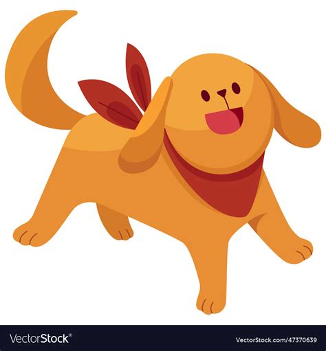 Cute dog looking up on white Royalty Free Vector Image