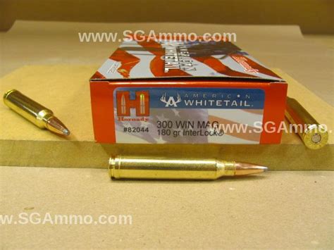 200 Round Case 300 Winchester Magnum 180 Grain Interlock Hornady American Whitetail Ammo