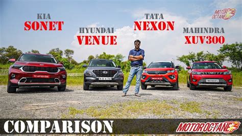 Kia Sonet Vs Nexon Vs Venue Vs XUV300 Specs Comparison MotorOctane