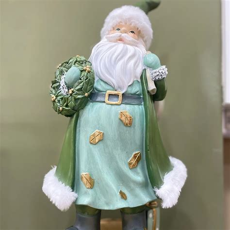 Babbo Natale Verde E Oro Con Ghirlanda Natalizia Ilary Queen Unique