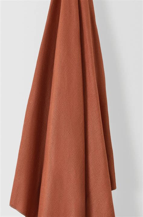 Mid Weight Plain Linen Terracotta 100 Pure Linen Volga Linen
