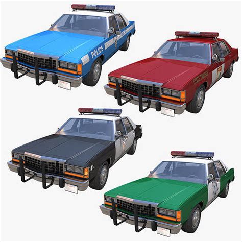 D Model American Police Cars Vr Ar Low Poly Cgtrader