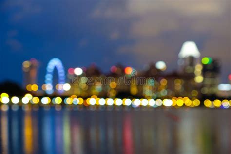 Blurred Abstract Background Lights Beautiful Cityscape View Stock