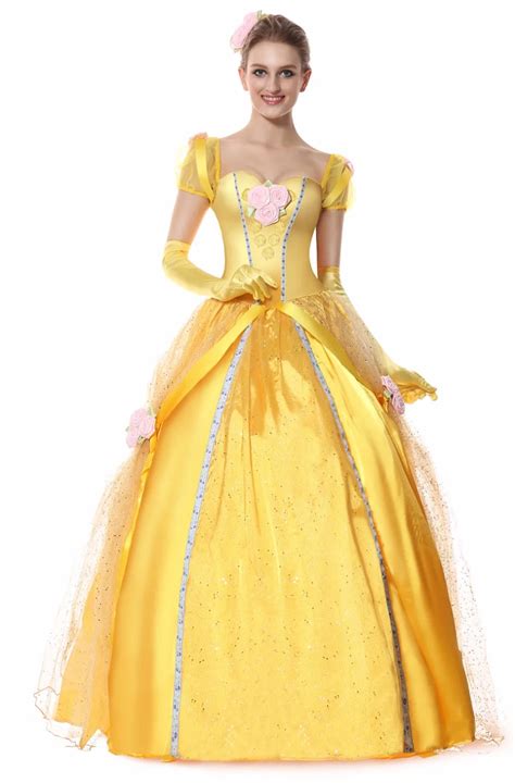 Jaune Belle Princesse Halloween Costume Pour La Beaut Et La B Te Reine