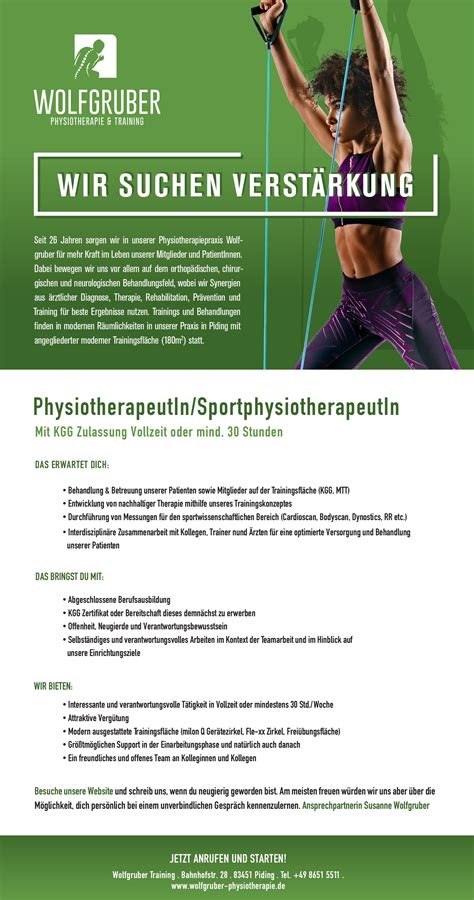 PhysiotherapeutIn SportphysiotherapeutIn m w d in der Nähe von