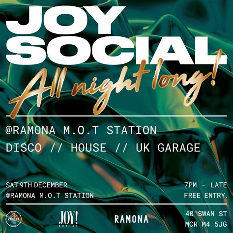 Joy Social... all night long em Ramona, Manchester